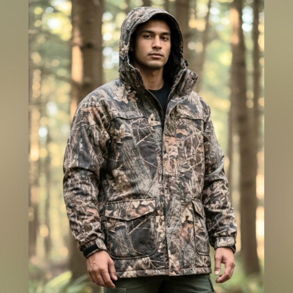 L.L. Bean Men's Woodland Camo Raincoat